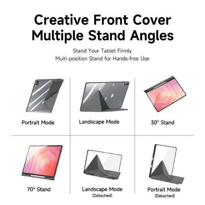 Dux Ducis - Samsung Galaxy Tab S11 Ultra Hülle - Leder Bookcover - Magi Series - grau