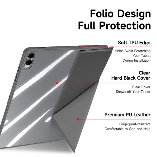 Dux Ducis - Samsung Galaxy Tab S11 Ultra Hülle - Leder Bookcover - Magi Series - grau