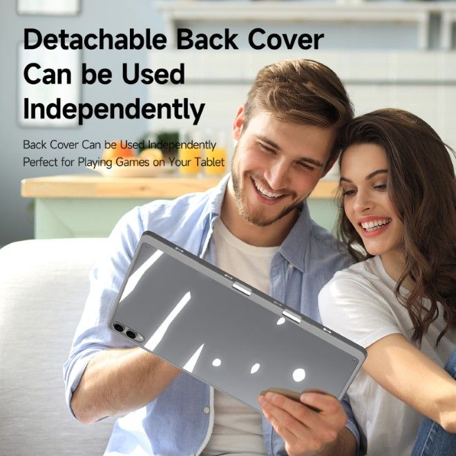 Dux Ducis - Samsung Galaxy Tab S11 Ultra Hülle - Leder Bookcover - Magi Series - grau