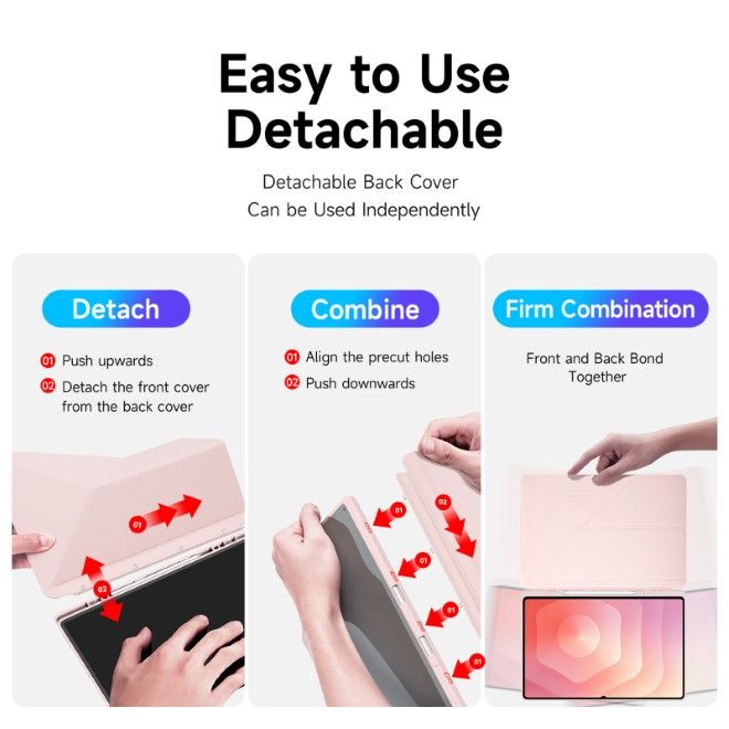 Dux Ducis - Samsung Galaxy Tab S11 Ultra Hülle - Leder Bookcover - Magi Series - pink