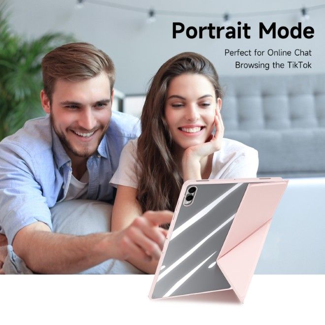 Dux Ducis - Samsung Galaxy Tab S11 Ultra Hülle - Leder Bookcover - Magi Series - pink