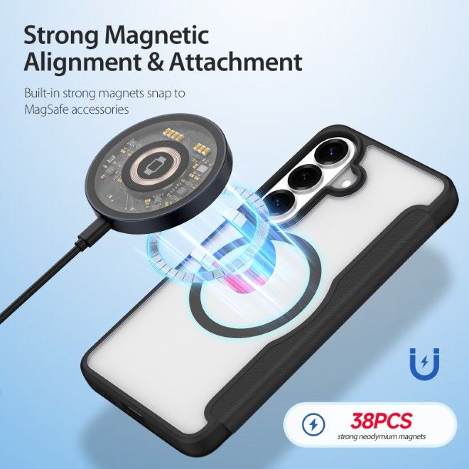 Dux Ducis - Samsung Galaxy S26 Hülle - Leder Bookcover mit Standfunktion - Skin X Pro Series - schwarz