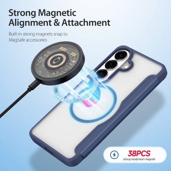 Dux Ducis - Samsung Galaxy S26 Hülle - Leder Bookcover mit Standfunktion - Skin X Pro Series - blau