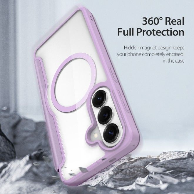 Dux Ducis - Samsung Galaxy S26 Hülle - Leder Bookcover mit Standfunktion - Skin X Pro Series - pink