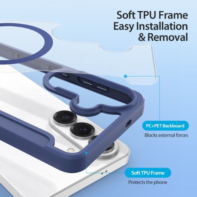 Dux Ducis - Samsung Galaxy S26+ Hülle - Leder Bookcover mit Standfunktion - Skin X Pro Series - blau