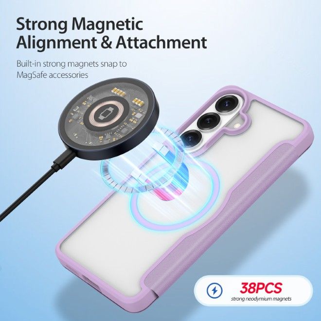 Dux Ducis - Samsung Galaxy S26+ Hülle - Leder Bookcover mit Standfunktion - Skin X Pro Series - pink