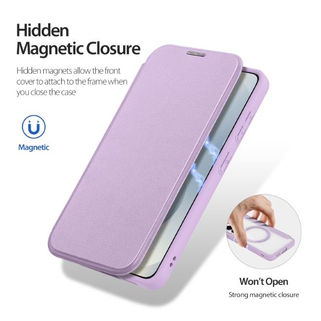 Dux Ducis - Samsung Galaxy S26+ Hülle - Leder Bookcover mit Standfunktion - Skin X Pro Series - pink