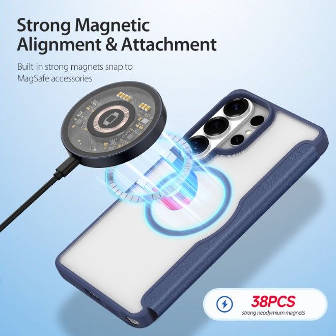 Dux Ducis - Samsung Galaxy S26 Ultra Hülle - Leder Bookcover mit Standfunktion - Skin X Pro Series - blau