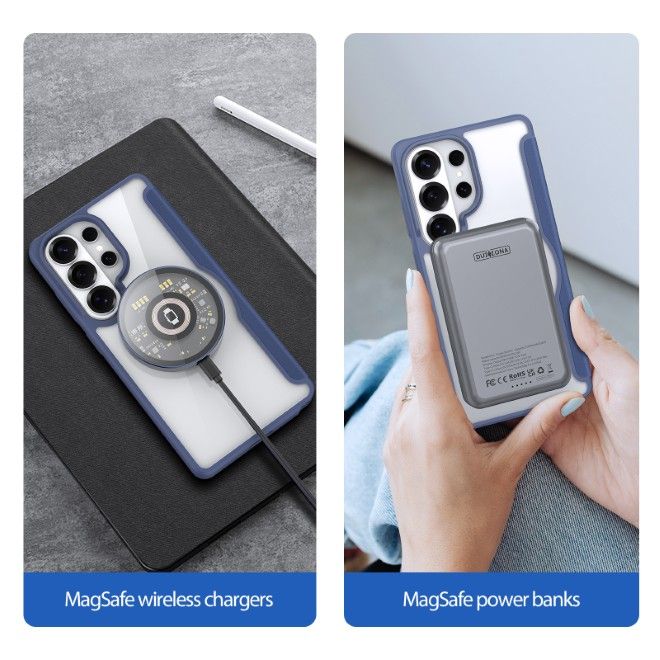 Dux Ducis - Samsung Galaxy S26 Ultra Hülle - Leder Bookcover mit Standfunktion - Skin X Pro Series - blau