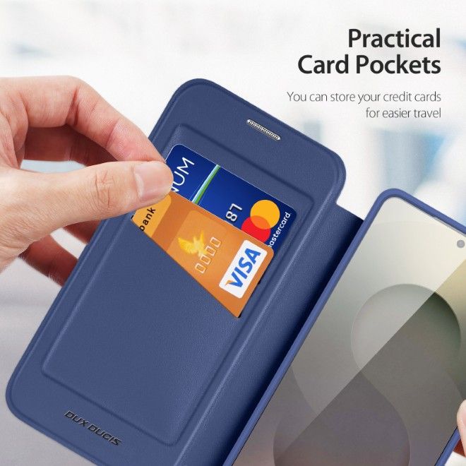 Dux Ducis - Samsung Galaxy S26 Ultra Hülle - Leder Bookcover mit Standfunktion - Skin X Pro Series - blau