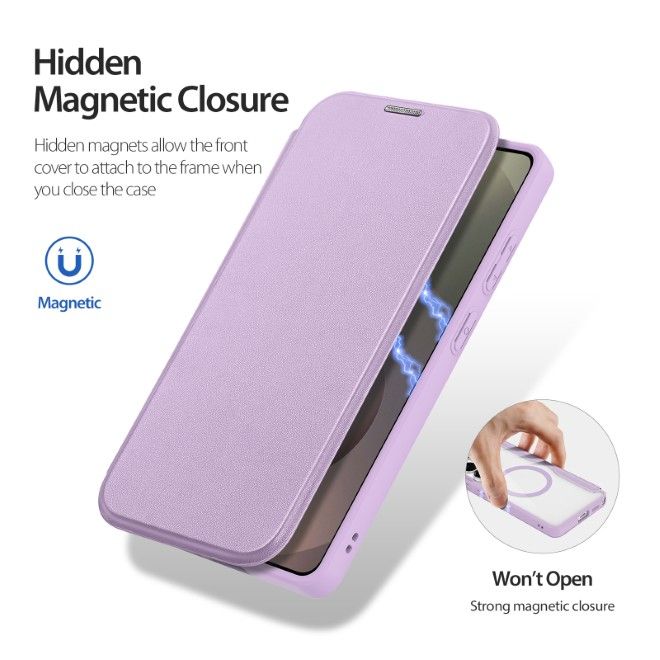 Dux Ducis - Samsung Galaxy S26 Ultra Hülle - Leder Bookcover mit Standfunktion - Skin X Pro Series - pink