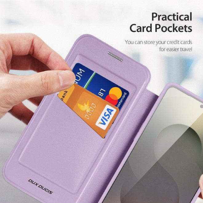 Dux Ducis - Samsung Galaxy S26 Ultra Hülle - Leder Bookcover mit Standfunktion - Skin X Pro Series - pink