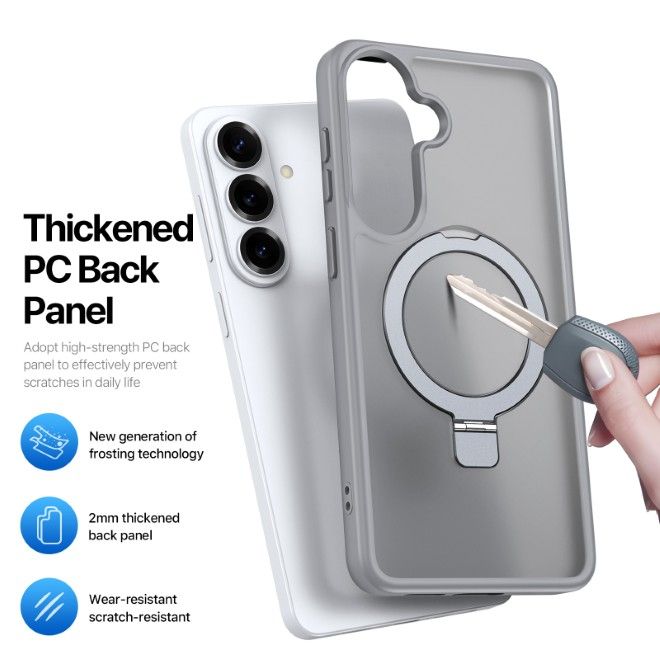 Dux Ducis - Samsung Galaxy S26 Hülle - TPU und PC Hardcase - MagSafe kompatibel - Yind MagSafe Kickstand Series - grau