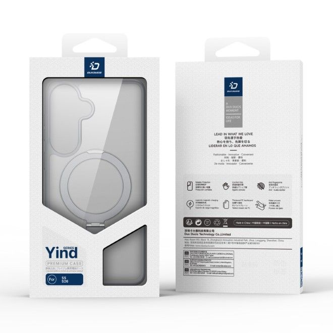 Dux Ducis - Samsung Galaxy S26 Hülle - TPU und PC Hardcase - MagSafe kompatibel - Yind MagSafe Kickstand Series - grau