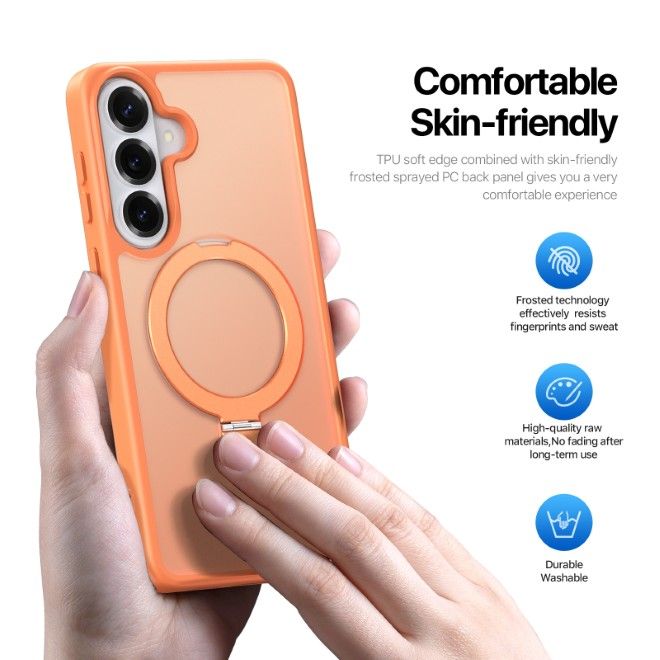 Dux Ducis - Samsung Galaxy S26 Hülle - TPU und PC Hardcase - MagSafe kompatibel - Yind MagSafe Kickstand Series - orange