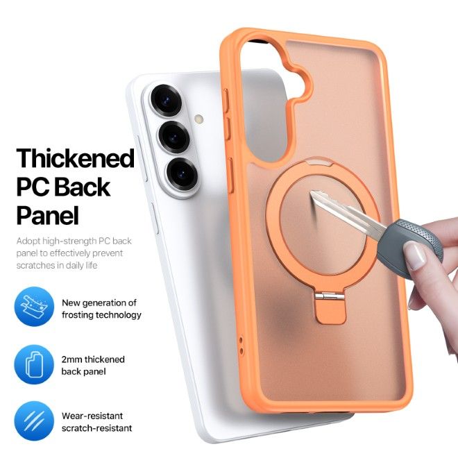 Dux Ducis - Samsung Galaxy S26 Hülle - TPU und PC Hardcase - MagSafe kompatibel - Yind MagSafe Kickstand Series - orange