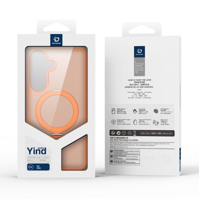Dux Ducis - Samsung Galaxy S26 Hülle - TPU und PC Hardcase - MagSafe kompatibel - Yind MagSafe Kickstand Series - orange