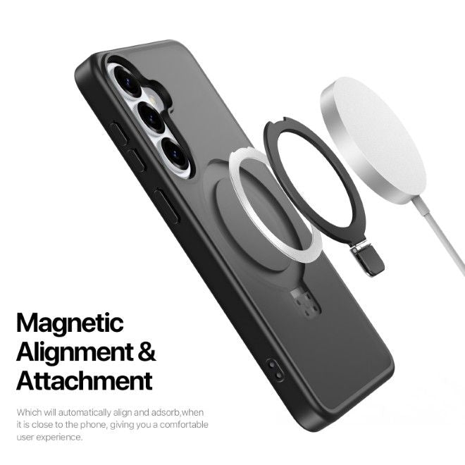 Dux Ducis - Samsung Galaxy S26+ Hülle - TPU und PC Hardcase - MagSafe kompatibel - Yind MagSafe Kickstand Series - schwarz