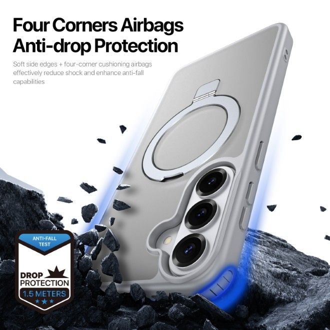 Dux Ducis - Samsung Galaxy S26+ Hülle - TPU und PC Hardcase - MagSafe kompatibel - Yind MagSafe Kickstand Series - grau