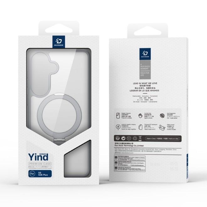 Dux Ducis - Samsung Galaxy S26+ Hülle - TPU und PC Hardcase - MagSafe kompatibel - Yind MagSafe Kickstand Series - grau