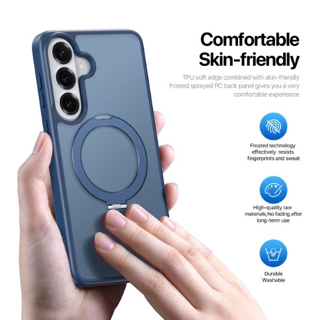 Dux Ducis - Samsung Galaxy S26+ Hülle - TPU und PC Hardcase - MagSafe kompatibel - Yind MagSafe Kickstand Series - dunkelblau