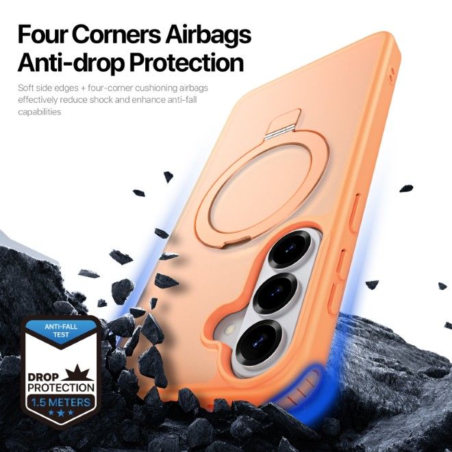 Dux Ducis - Samsung Galaxy S26+ Hülle - TPU und PC Hardcase - MagSafe kompatibel - Yind MagSafe Kickstand Series - orange