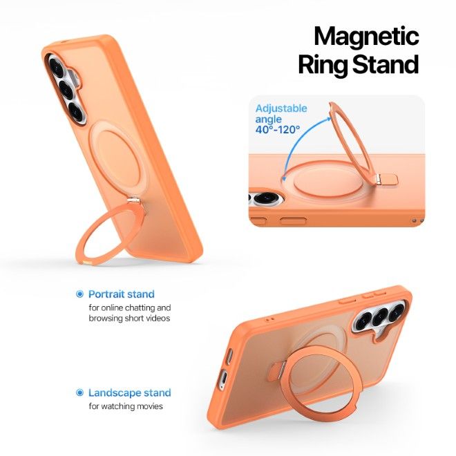 Dux Ducis - Samsung Galaxy S26+ Hülle - TPU und PC Hardcase - MagSafe kompatibel - Yind MagSafe Kickstand Series - orange