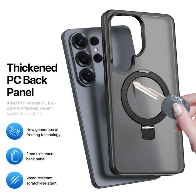 Dux Ducis - Samsung Galaxy S26 Ultra Hülle - TPU und PC Hardcase - MagSafe kompatibel - Yind MagSafe Kickstand Series - schwarz