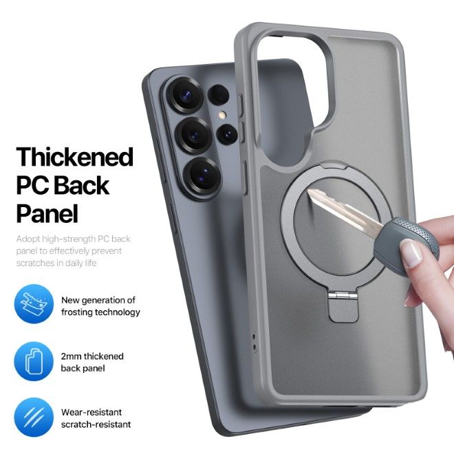 Dux Ducis - Samsung Galaxy S26 Ultra Hülle - TPU und PC Hardcase - MagSafe kompatibel - Yind MagSafe Kickstand Series - grau