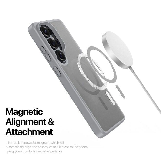 Dux Ducis - Samsung Galaxy S26 Ultra Hülle - TPU und PC Hardcase - MagSafe kompatibel - Yind MagSafe Kickstand Series - grau
