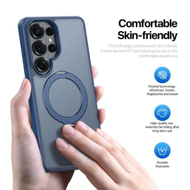 Dux Ducis - Samsung Galaxy S26 Ultra Hülle - TPU und PC Hardcase - MagSafe kompatibel - Yind MagSafe Kickstand Series - dunkelblau