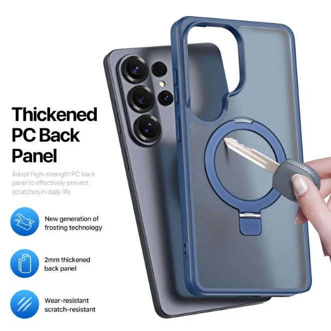 Dux Ducis - Samsung Galaxy S26 Ultra Hülle - TPU und PC Hardcase - MagSafe kompatibel - Yind MagSafe Kickstand Series - dunkelblau