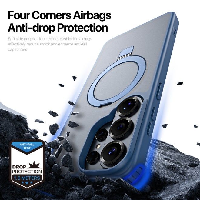 Dux Ducis - Samsung Galaxy S26 Ultra Hülle - TPU und PC Hardcase - MagSafe kompatibel - Yind MagSafe Kickstand Series - dunkelblau