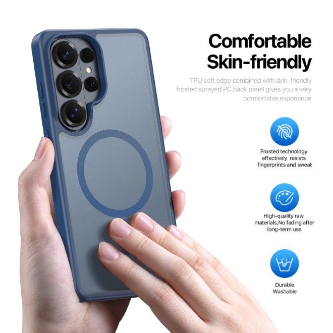 Dux Ducis - Samsung Galaxy S26 Ultra Hülle - TPU und PC Hardcase - MagSafe kompatibel - Yind MagSafe Kickstand Series - dunkelblau