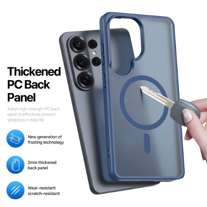 Dux Ducis - Samsung Galaxy S26 Ultra Hülle - TPU und PC Hardcase - MagSafe kompatibel - Yind MagSafe Kickstand Series - dunkelblau