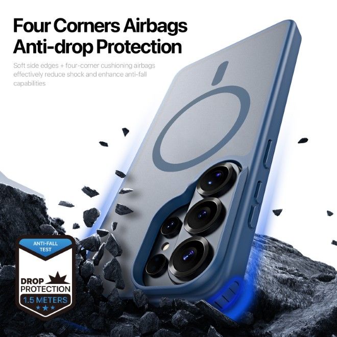 Dux Ducis - Samsung Galaxy S26 Ultra Hülle - TPU und PC Hardcase - MagSafe kompatibel - Yind MagSafe Kickstand Series - dunkelblau