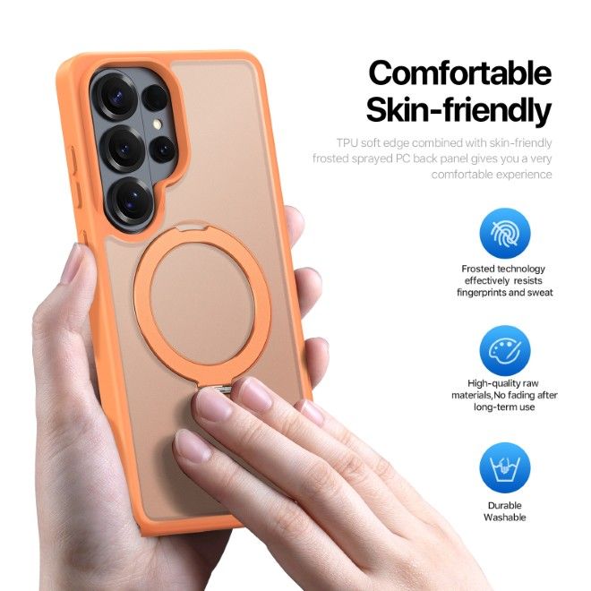 Dux Ducis - Samsung Galaxy S26 Ultra Hülle - TPU und PC Hardcase - MagSafe kompatibel - Yind MagSafe Kickstand Series - orange