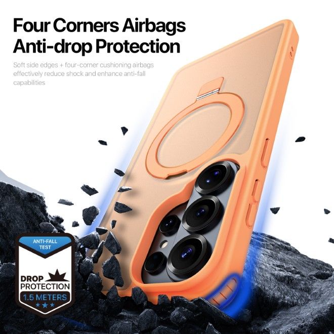 Dux Ducis - Samsung Galaxy S26 Ultra Hülle - TPU und PC Hardcase - MagSafe kompatibel - Yind MagSafe Kickstand Series - orange