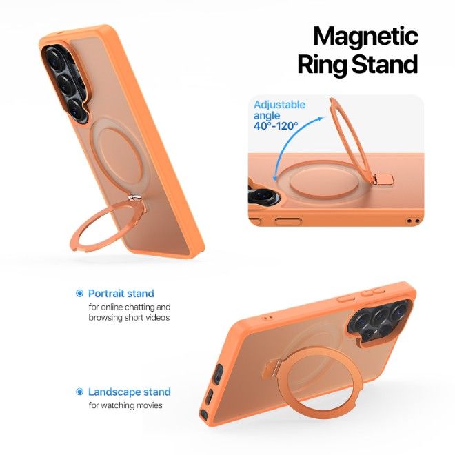 Dux Ducis - Samsung Galaxy S26 Ultra Hülle - TPU und PC Hardcase - MagSafe kompatibel - Yind MagSafe Kickstand Series - orange