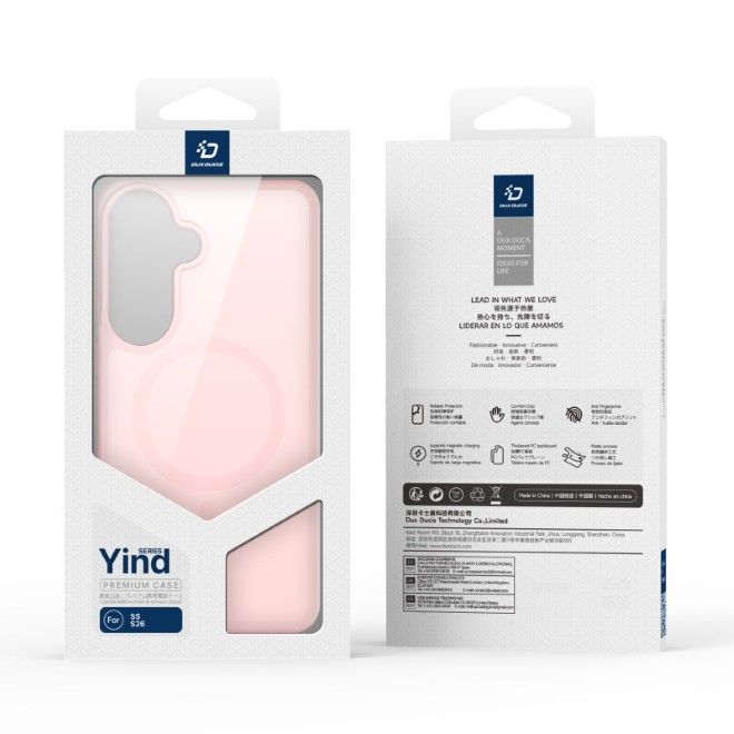 Dux Ducis - Samsung Galaxy S26 Hülle - TPU und PC Hardcase - MagSafe kompatibel - Yind MagSafe Series - hellpink