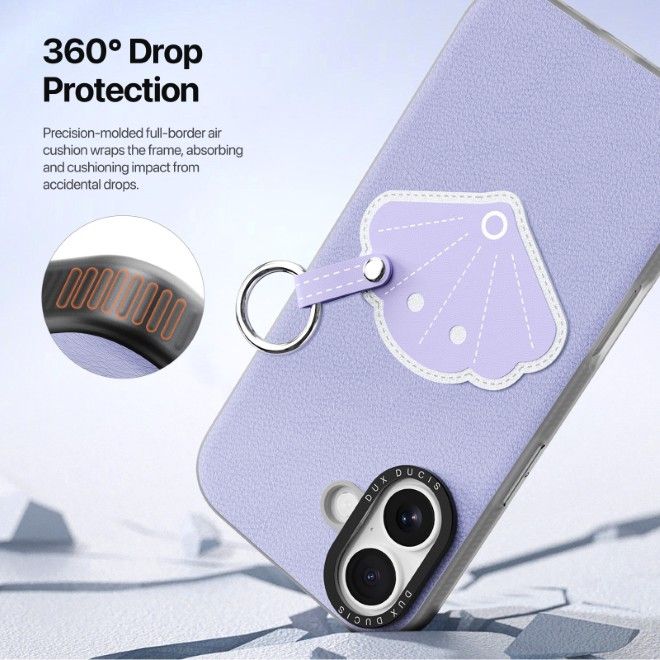 Dux Ducis - Étui pour iPhone 17 - Étui rigide en cuir - Série Luvy - Violet