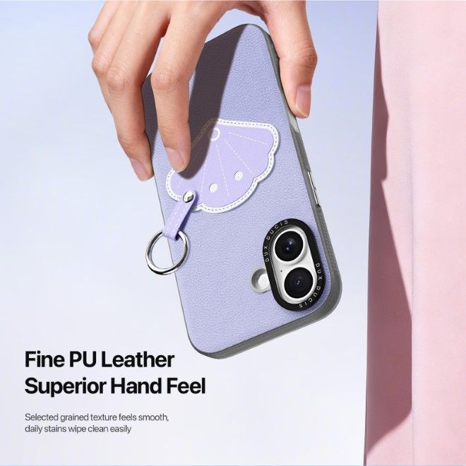 Dux Ducis - Étui pour iPhone 17 - Étui rigide en cuir - Série Luvy - Violet