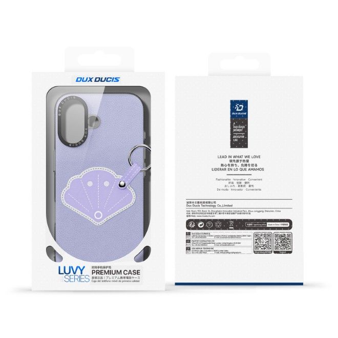 Dux Ducis - Étui pour iPhone 17 - Étui rigide en cuir - Série Luvy - Violet