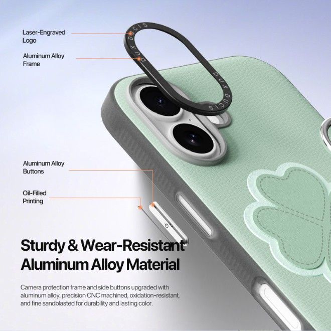 Dux Ducis - iPhone 17 Case - Leather Hardcase - Luvy Series - Green