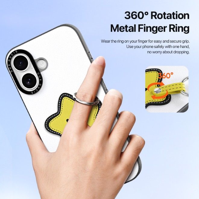 Dux Ducis - Étui pour iPhone 17 - Coque rigide en cuir - Série Luvy - Blanc