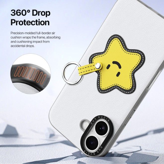 Dux Ducis - Étui pour iPhone 17 - Coque rigide en cuir - Série Luvy - Blanc