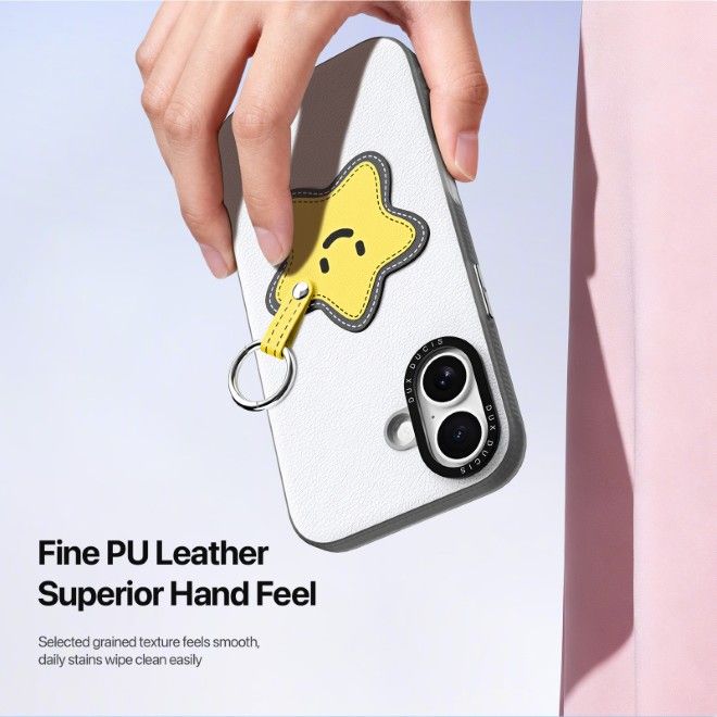 Dux Ducis - Étui pour iPhone 17 - Coque rigide en cuir - Série Luvy - Blanc