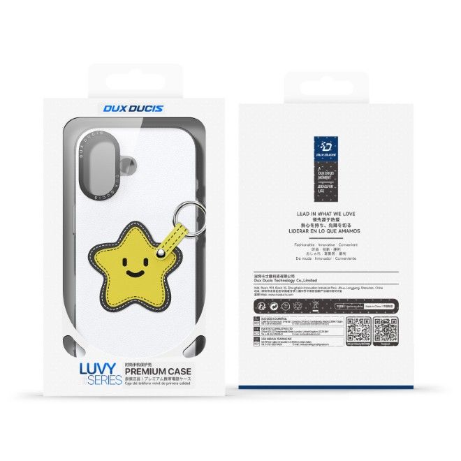 Dux Ducis - Étui pour iPhone 17 - Coque rigide en cuir - Série Luvy - Blanc