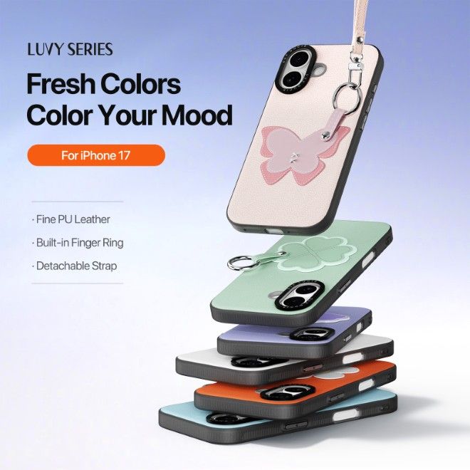 Dux Ducis - iPhone 17 Case - Leather Hardcase - Luvy Series - Light Pink