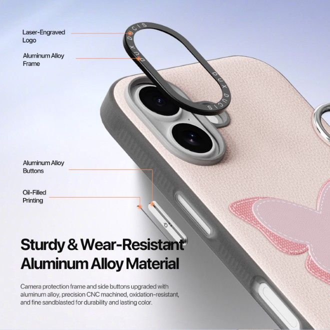 Dux Ducis - iPhone 17 Case - Leather Hardcase - Luvy Series - Light Pink